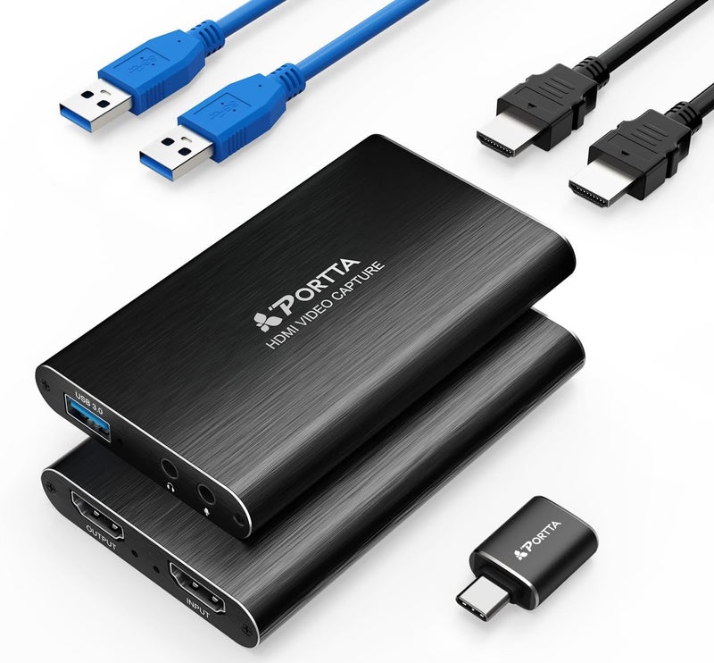 Portta HDMI Video Capture Card, Stream and Record in 1080P60 with Ultra-Low Latency, 4K HDMI in/Loop Out, USB 3.0 to PC Compatible with Nintendo Switch 2/PS4/PS5/Xbox/OBS - Image 1
